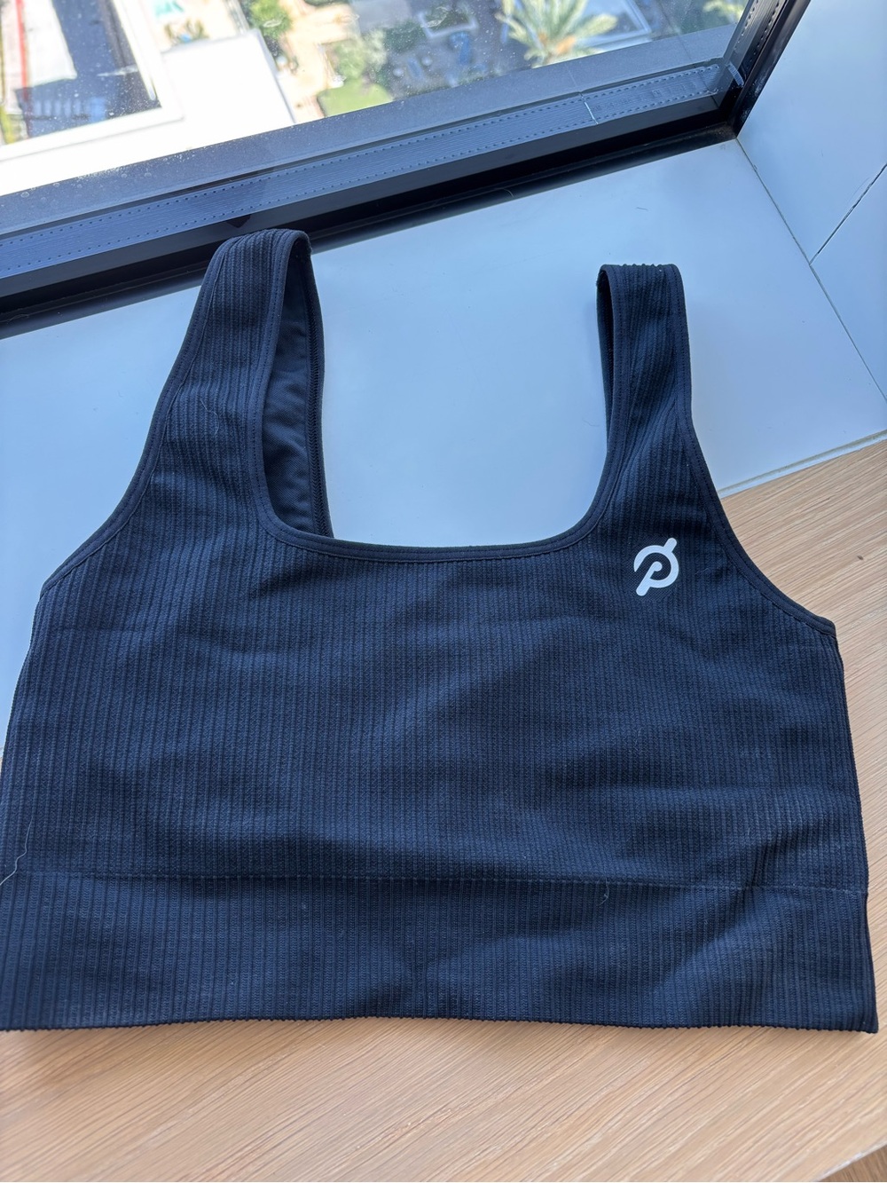 Peloton Seamless Square Neck - XS/S - Black Ribbed Sports Bra - Everyday Crop